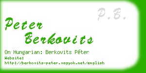 peter berkovits business card