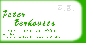 peter berkovits business card